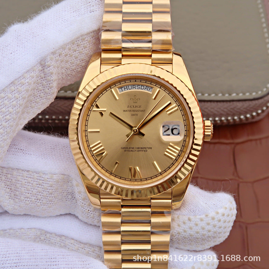 Fashion Style + Brand + Classic Sunday Calendar Watch + Men's Quartz Watch + Waterproof Wristwatch