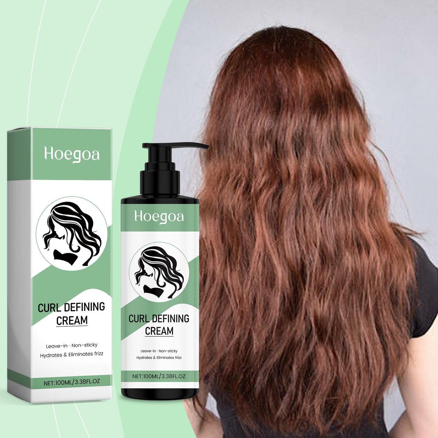 Hoegoa Curly Hair Shaping Cream, Light And Fluffy Cream With Elastic Hair Strands, Creating A Natural And Three-Dimensional Curling Effect