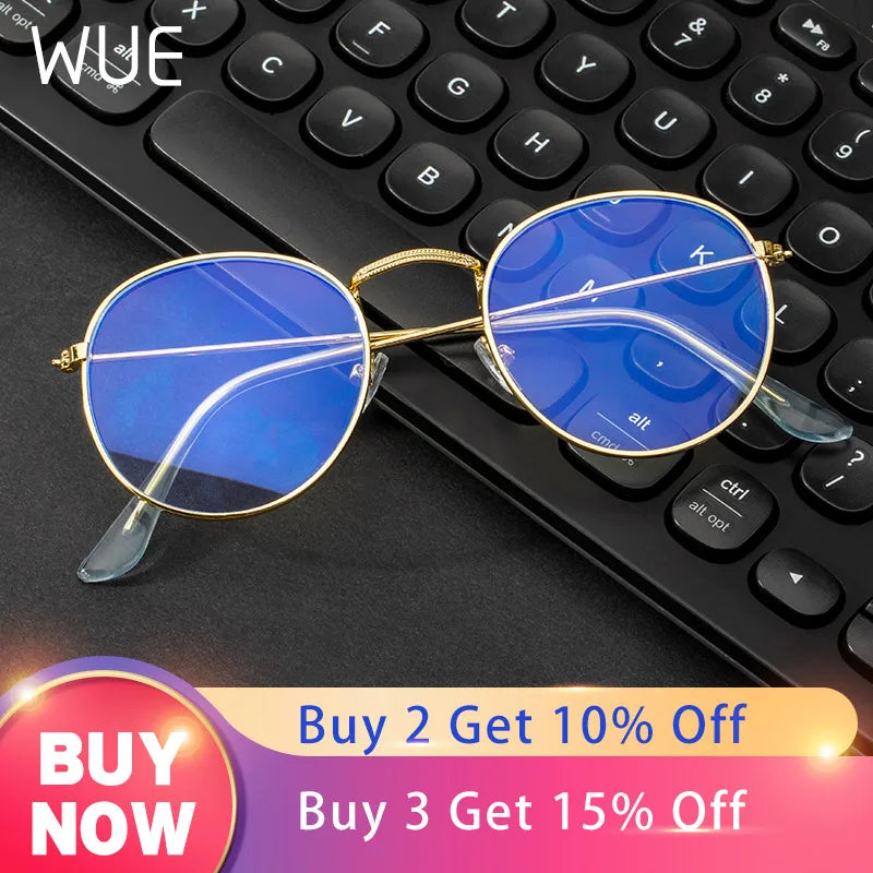 Computer Glasses Anti Blue Ray Glasses Blue Light Blocking Glasses Optical Eye Spectacle UV Blocking Gaming Filter Round Glasses