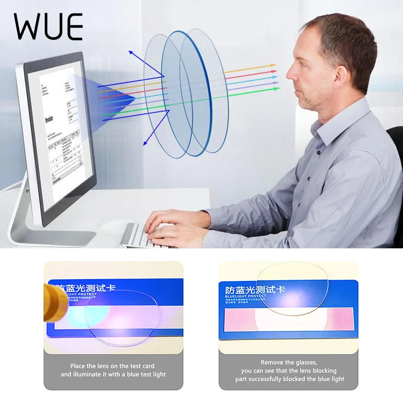 Computer Glasses Anti Blue Ray Glasses Blue Light Blocking Glasses Optical Eye Spectacle UV Blocking Gaming Filter Round Glasses